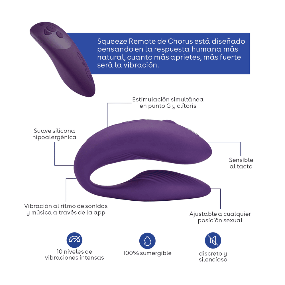 
                      
                        Vibrador para parejas - Con control y aplicación Chorus by We-Vibe
                      
                    